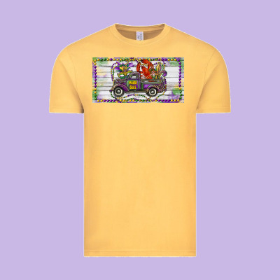 Vintage Tee Mardi Gras Truck And Fleur De Lis Crawfish