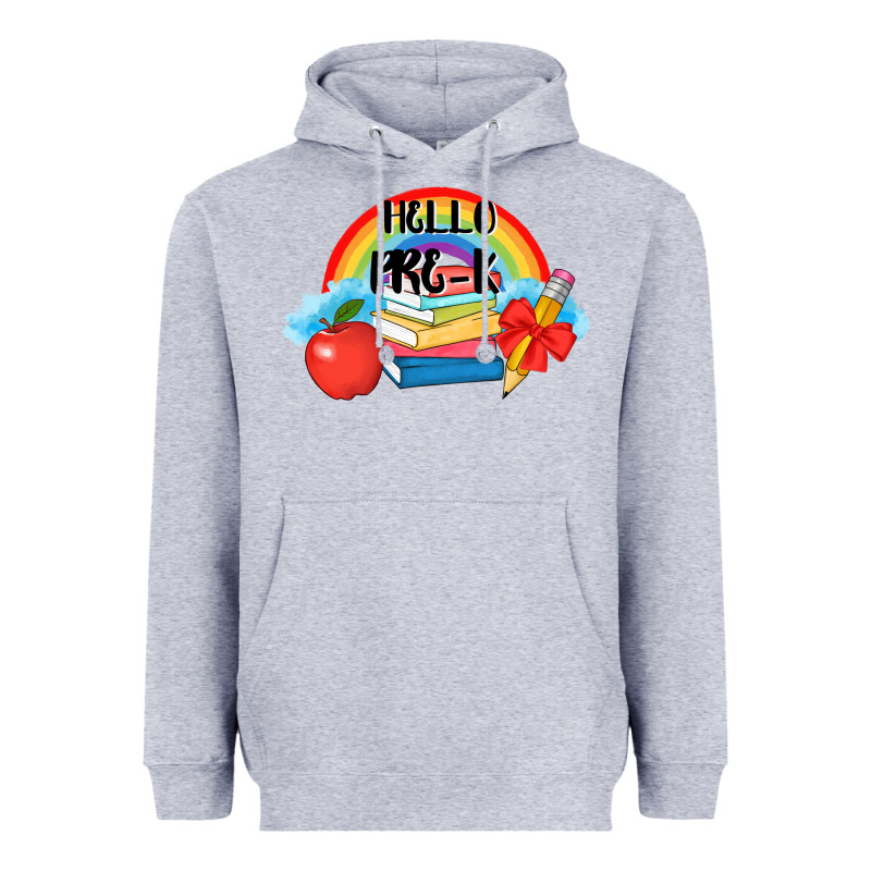 Back To School Hello Pre K Heavyweight Hoodie by AdoDesignShop | Teevron