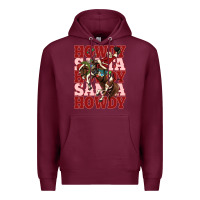 Burgundy howdy santa cowboy christmas Premium Hoodie - MaliasSmallBusiness