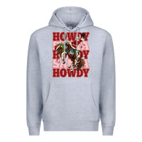 Heather Grey howdy santa cowboy christmas Premium Hoodie - MaliasSmallBusiness