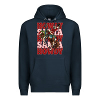 Navy howdy santa cowboy christmas Premium Hoodie - MaliasSmallBusiness