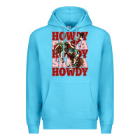 Ocean Blue howdy santa cowboy christmas Premium Hoodie - MaliasSmallBusiness