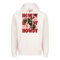 Pale Pink howdy santa cowboy christmas Premium Hoodie - MaliasSmallBusiness