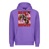 Purple howdy santa cowboy christmas Premium Hoodie - MaliasSmallBusiness