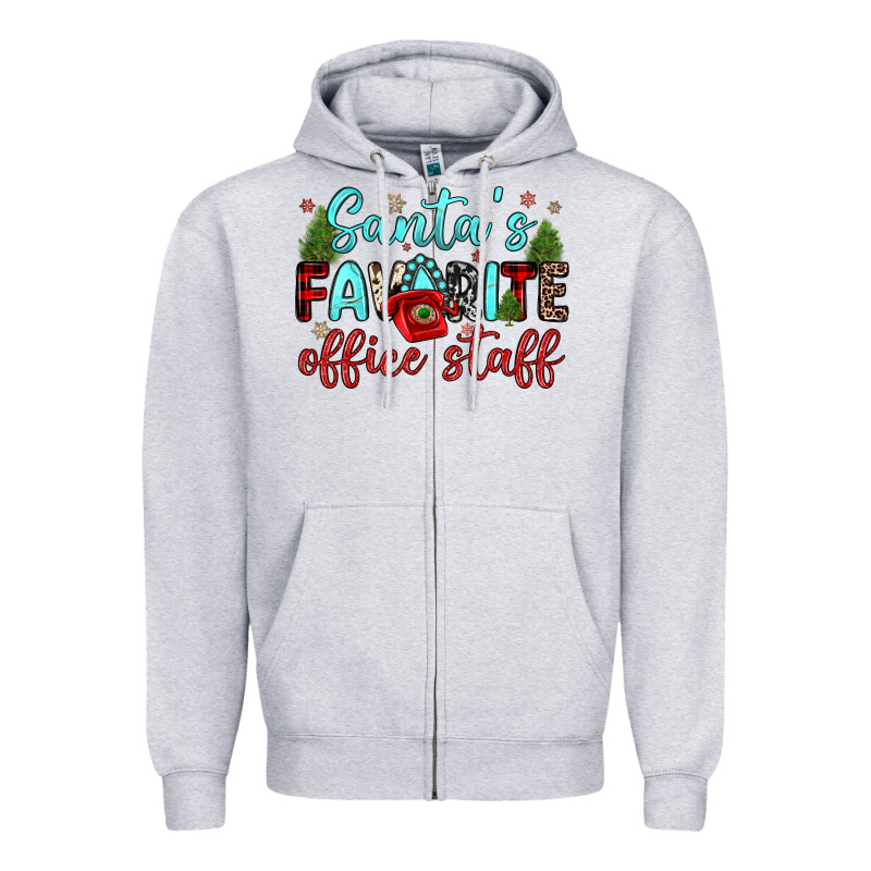 Santa S Favorite Office Staff Zipper Hoodie by JahusDesignShop | Teevron