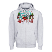 Heather Grey santa s favorite office staff Zipper Hoodie - JahusDesignShop