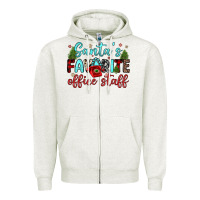 Oatmeal Heather santa s favorite office staff Zipper Hoodie - JahusDesignShop