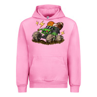 Fuchsia Pink monster truck sports Urban Hoodie - LillyAllenDesigns
