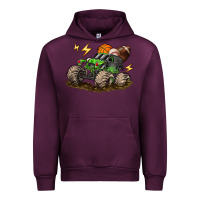 Mauve Wine monster truck sports Urban Hoodie - LillyAllenDesigns