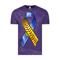 Cloud Purple down syndrome ribbon softball Vintage Tee - texasbilliewilder