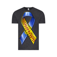 Vintage Black down syndrome ribbon softball Vintage Tee - texasbilliewilder