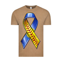 Down Syndrome Ribbon Softball Vintage Tee | Teevron