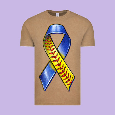 Vintage Tee down syndrome ribbon softball