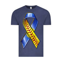 Vintage Denim down syndrome ribbon softball Vintage Tee - texasbilliewilder