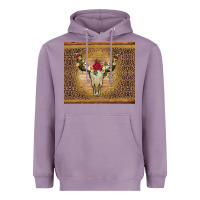Lavender bull skull flowers glitter and leopard Heavyweight Hoodie - Artiststas