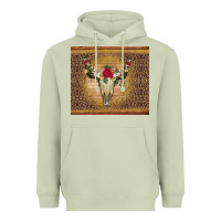 Matcha bull skull flowers glitter and leopard Heavyweight Hoodie - Artiststas