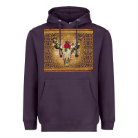 Plum bull skull flowers glitter and leopard Heavyweight Hoodie - Artiststas