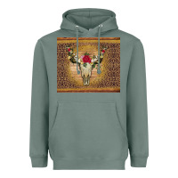 Sage bull skull flowers glitter and leopard Heavyweight Hoodie - Artiststas