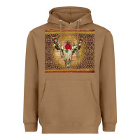 Toasted Coconut bull skull flowers glitter and leopard Heavyweight Hoodie - Artiststas