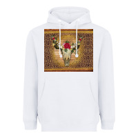 White bull skull flowers glitter and leopard Heavyweight Hoodie - Artiststas