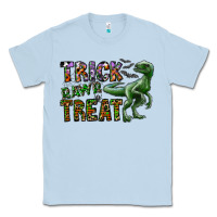 Dusty Blue Trick RAWR Treat Classic Tee - CowhideDigitalArt