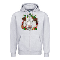 Heather Grey christmas simmental Zipper Hoodie - JahusDesignShop