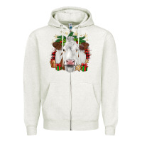 Oatmeal Heather christmas simmental Zipper Hoodie - JahusDesignShop