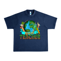 Navy sped teacher with earth globe Urban Heavy Tee - texasbilliewilder