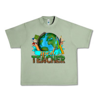 Oil Green sped teacher with earth globe Urban Heavy Tee - texasbilliewilder