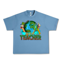 Pebble Blue sped teacher with earth globe Urban Heavy Tee - texasbilliewilder