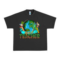Pigment Black sped teacher with earth globe Urban Heavy Tee - texasbilliewilder
