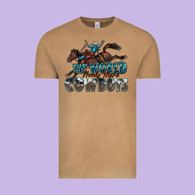 The World Needs More Cowboys Vintage Tee Designed By Zillion Design Studio