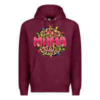Burgundy mama christmas lights Premium Hoodie - MaliasSmallBusiness