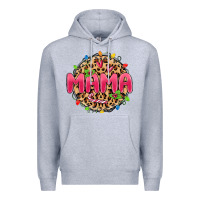 Heather Grey mama christmas lights Premium Hoodie - MaliasSmallBusiness