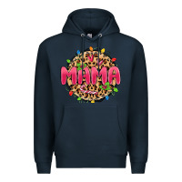 Navy mama christmas lights Premium Hoodie - MaliasSmallBusiness