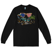 Black hello summer Long Sleeve Tee - SublimationCraftShop