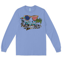Colony Blue hello summer Long Sleeve Tee - SublimationCraftShop