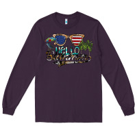 Plum hello summer Long Sleeve Tee - SublimationCraftShop