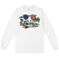 White hello summer Long Sleeve Tee - SublimationCraftShop