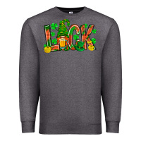 Charcoal Heather luck with gnome and beer Premium Sweatshirt - NancyCooperArtShop