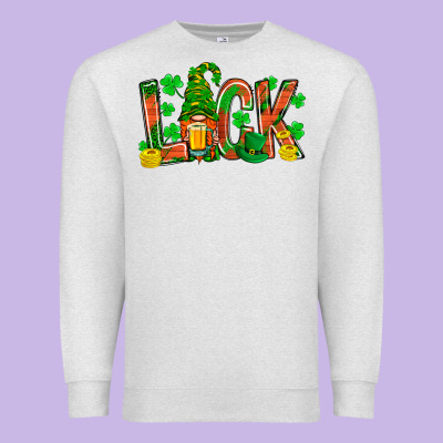 Luck With Gnome And Beer Premium Sweatshirt Designed By Nancycooperartshop