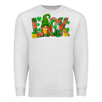 Oatmeal Heather luck with gnome and beer Premium Sweatshirt - NancyCooperArtShop