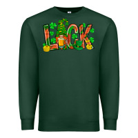 Sports Green luck with gnome and beer Premium Sweatshirt - NancyCooperArtShop