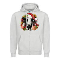 Dove Grey christmas holstein Zipper Hoodie - JahusDesignShop