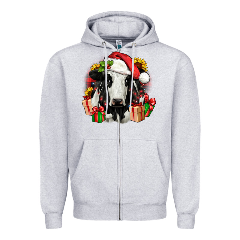 Christmas Holstein Zipper Hoodie by JahusDesignShop | Teevron