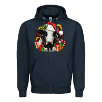 Navy christmas holstein Zipper Hoodie - JahusDesignShop