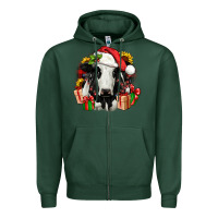 Sports Green christmas holstein Zipper Hoodie - JahusDesignShop