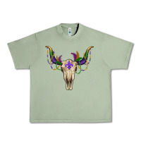 Oil Green mardi gras bullskull Urban Heavy Tee - RanaPortraitStore