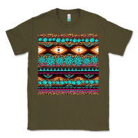 Army Green aztec turquoise gemstone seamless pattern Classic Tee - HRA Design Shop