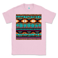 Bubblegum Pink aztec turquoise gemstone seamless pattern Classic Tee - HRA Design Shop
